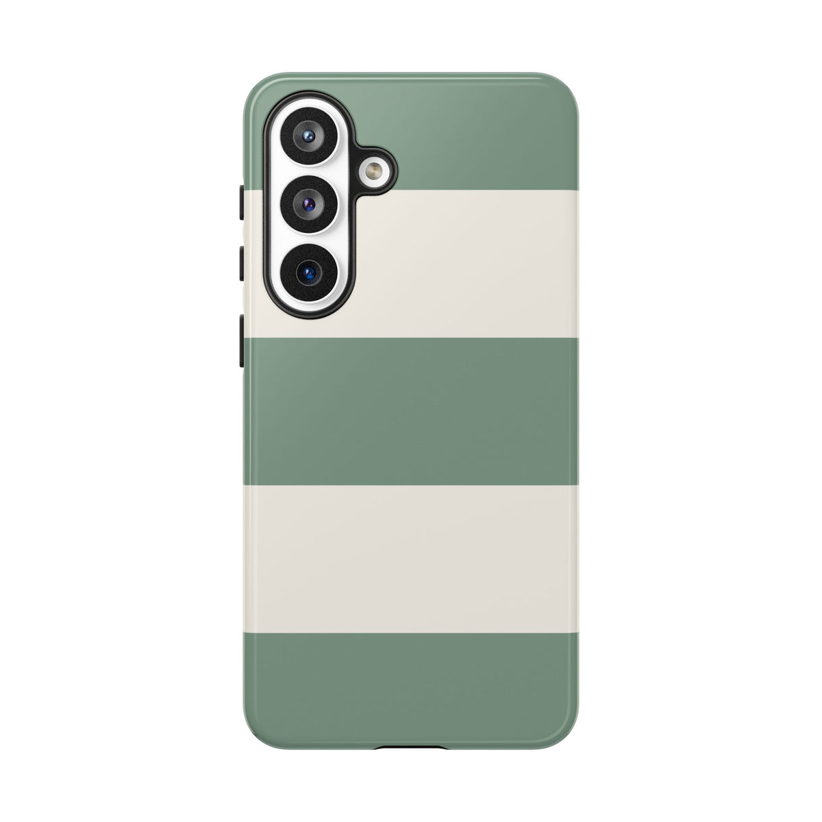 Green & White Horizontal Stripe Pattern Phone Case - Green Phone Case - Samsung Galaxy S26 Plus / Glossy