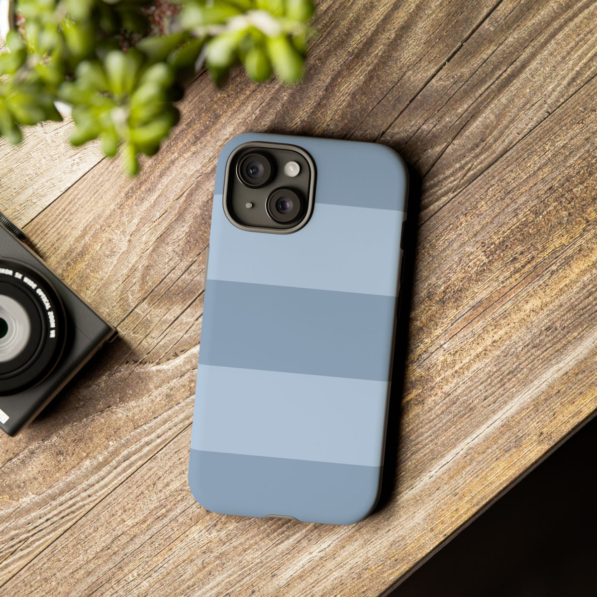 Light Blue Horizontal Stripe Pattern Phone Case - Blue Phone Case
