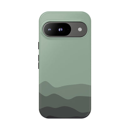 Green Abstract Waves Protective Phone Case - Green Phone Case