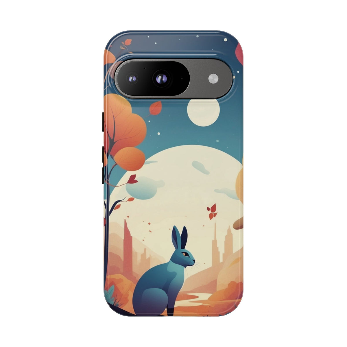 Stylised Blue Hare Design Phone Case - Multicolor Phone Case - Google Pixel 9 / Glossy