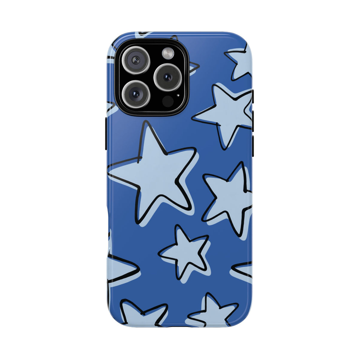 Cobalt Blue Doodle Star Phone Case