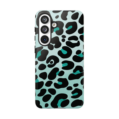 Cool Aqua Leopard Print Phone Case