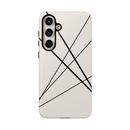 Samsung Galaxy S24 Plus / Glossy Phone Case - Abstract White with Black Lines Phone Case