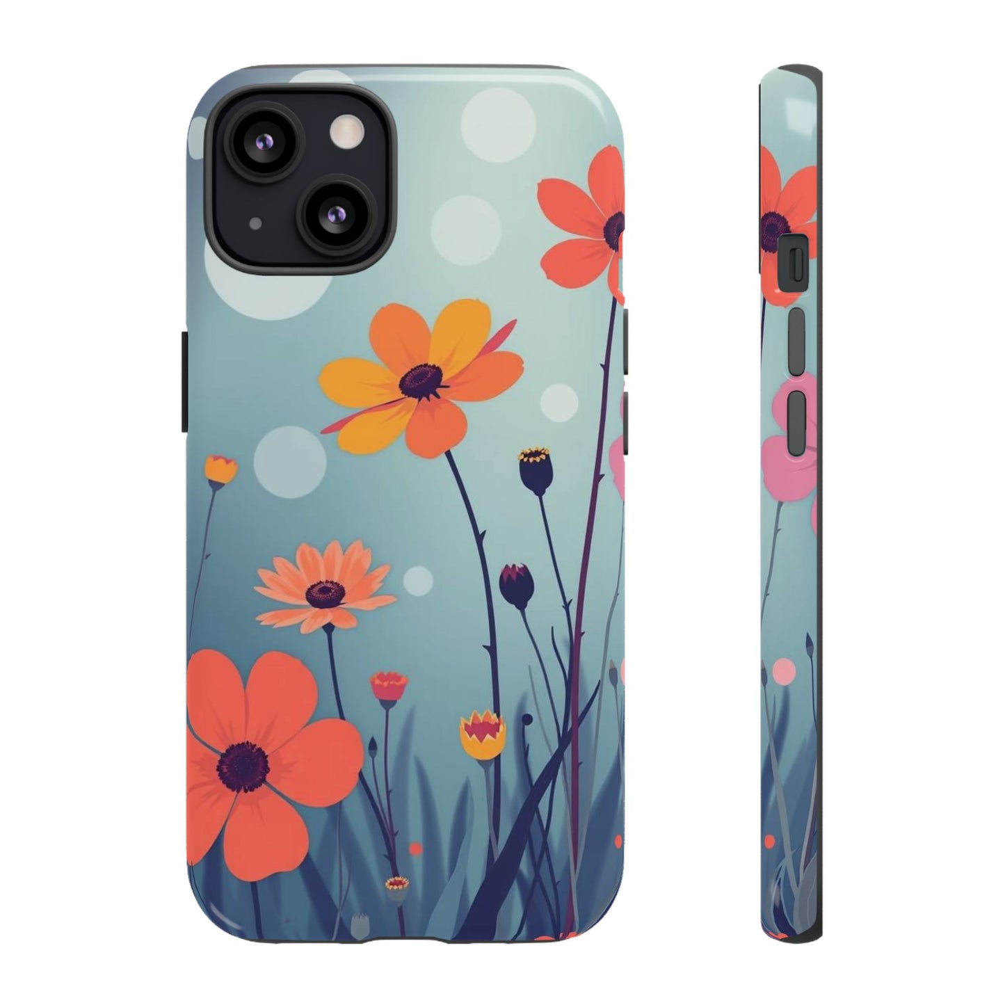 iPhone 13 / Glossy Phone Case - Vibrant Wildflowers Design Phone Case