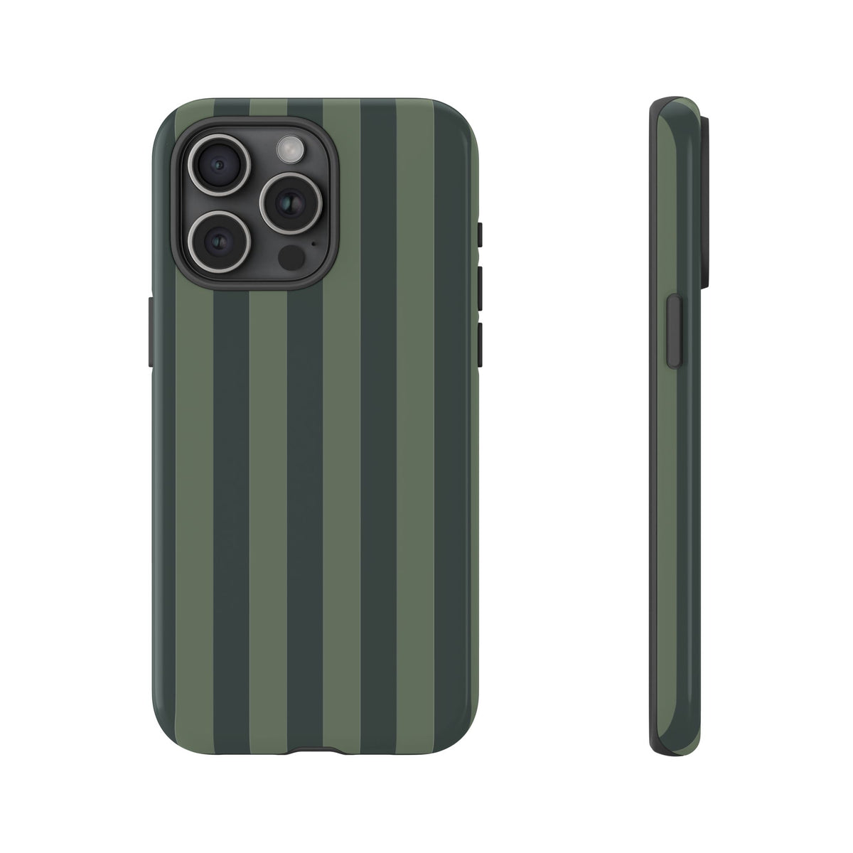 Dark Green Stripe Pattern Phone Case - Green Phone Case - iPhone 15 Pro Max / Glossy