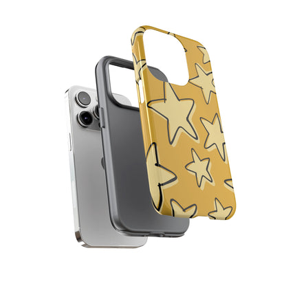 Golden Yellow Doodle Star Phone Case