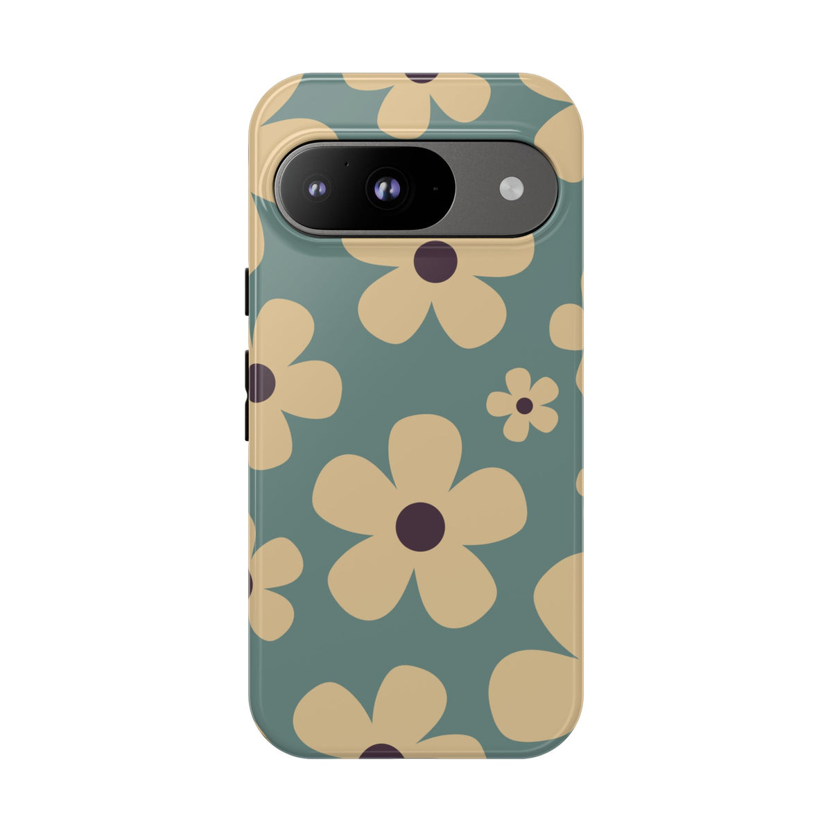 Cute Blue & Cream Daisy Pattern Phone Case - Blue Phone Case - Google Pixel 9 / Glossy
