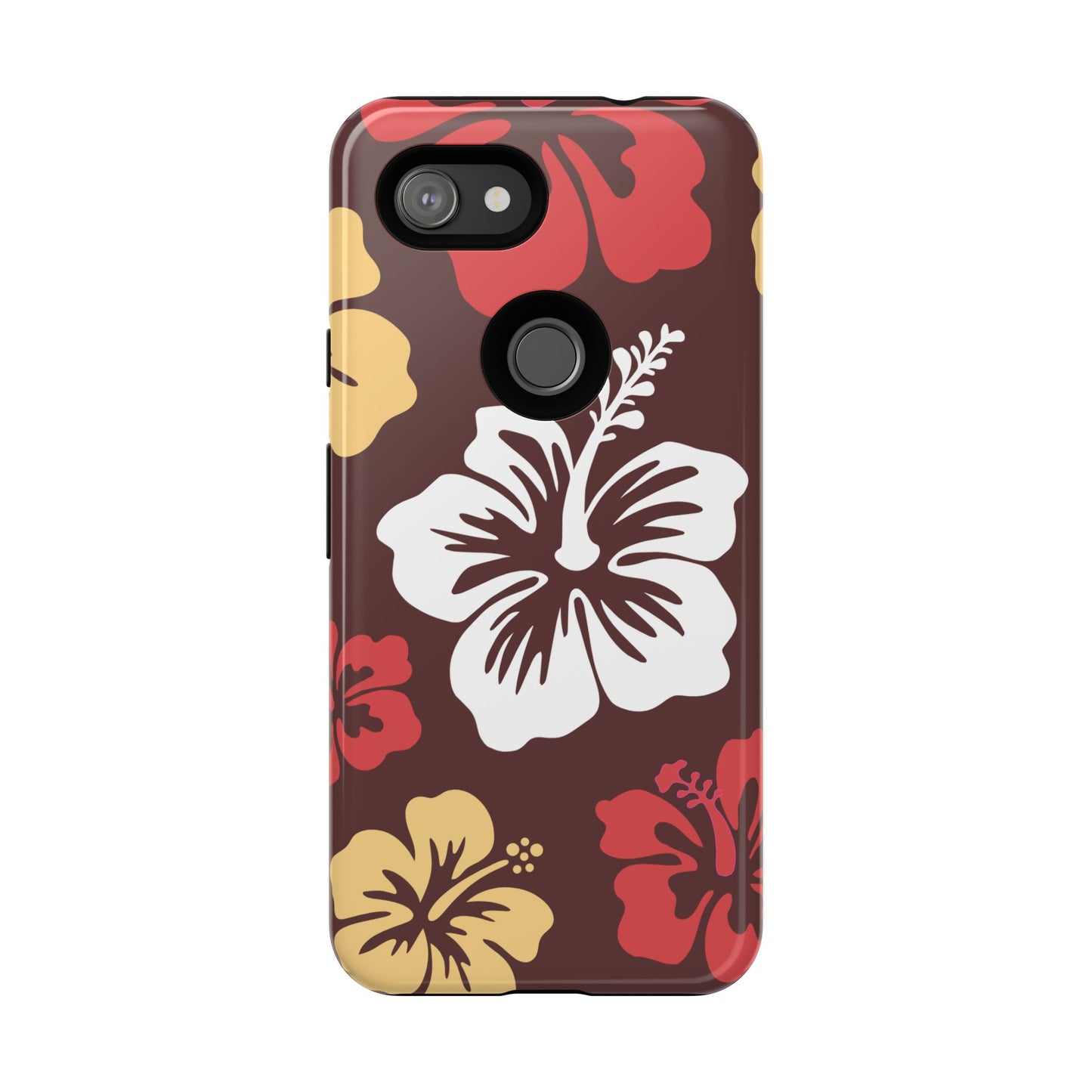 Google Pixel 3a / Glossy Phone Case - ’Hibiscus Retro Pattern #2’ Phone Case