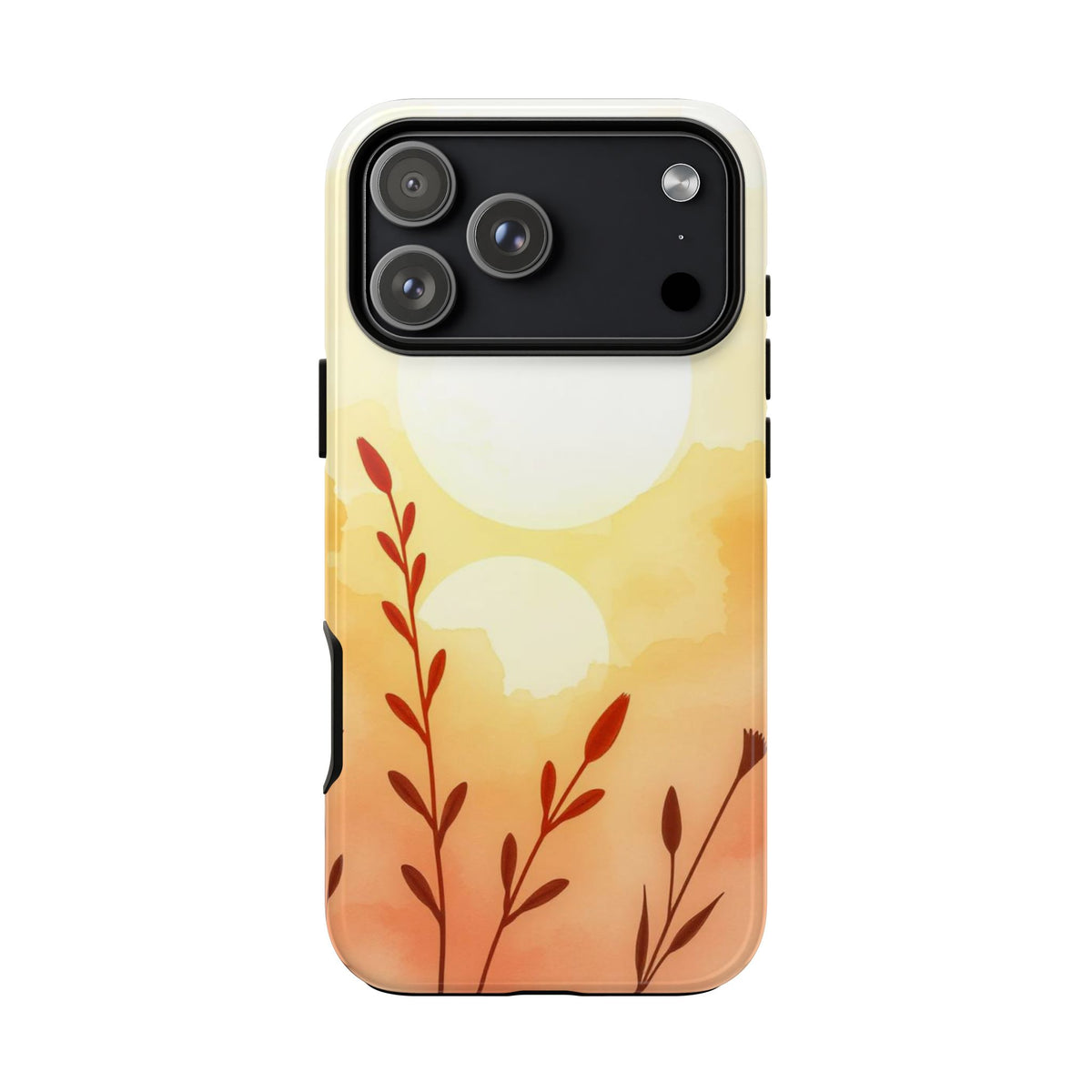 Watercolour Wildflower & Sun Design Phone Case - Multicolor Phone Case - iPhone 17 Pro Max / Glossy