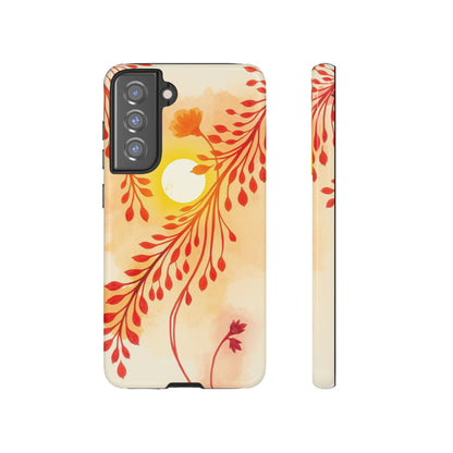 Samsung Galaxy S21 FE / Glossy Phone Case - Boho Chic Watercolour Sunset Design Phone Case