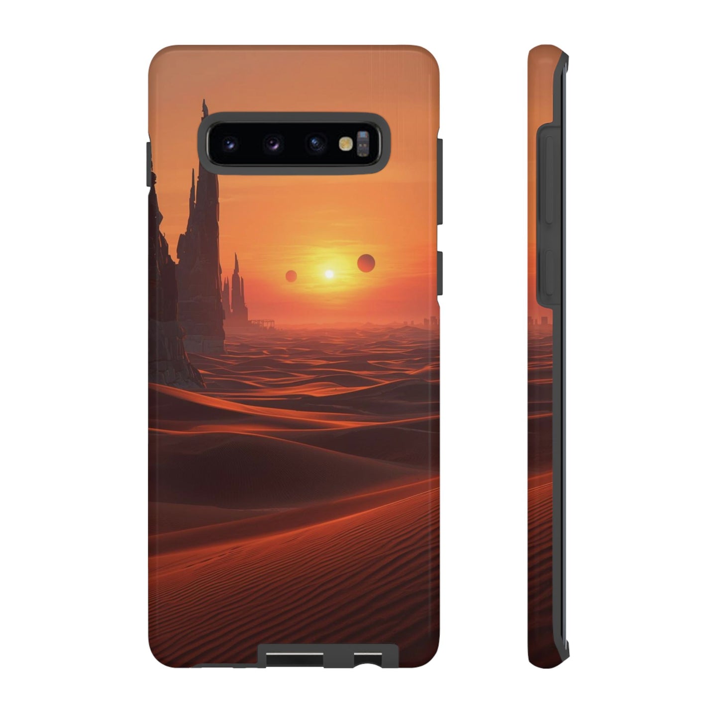 Twin Suns Desert World Sci-fi Phone Case - Orange Phone Case