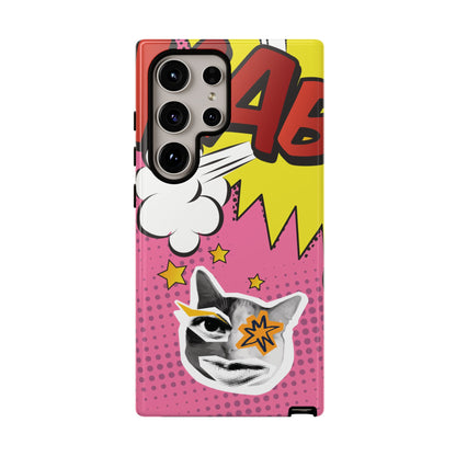 Bold Pink Pop Art Cat Phone Case - Pink Phone Case - Samsung Galaxy S24 Ultra / Glossy