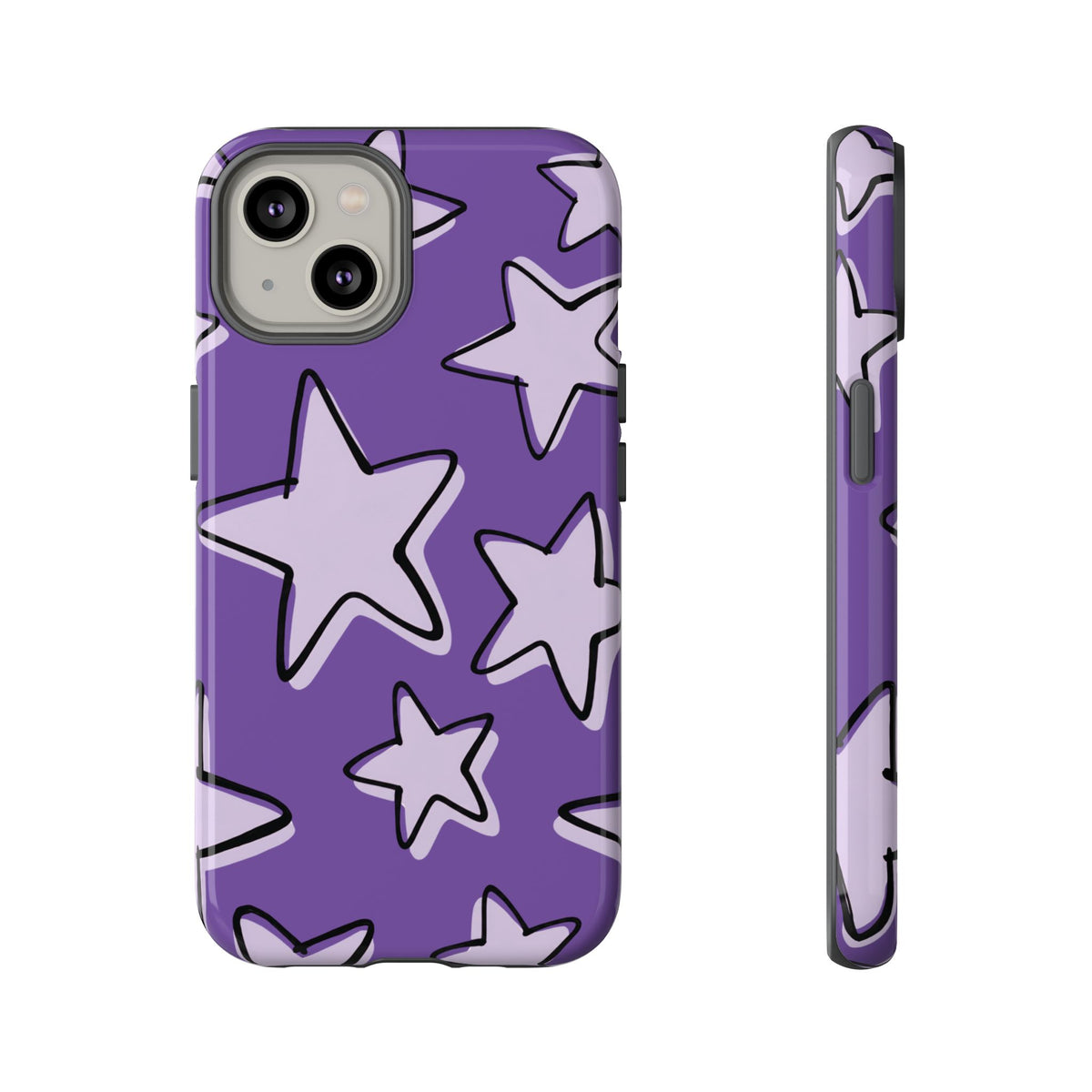 Violet Purple Doodle Star Phone Case