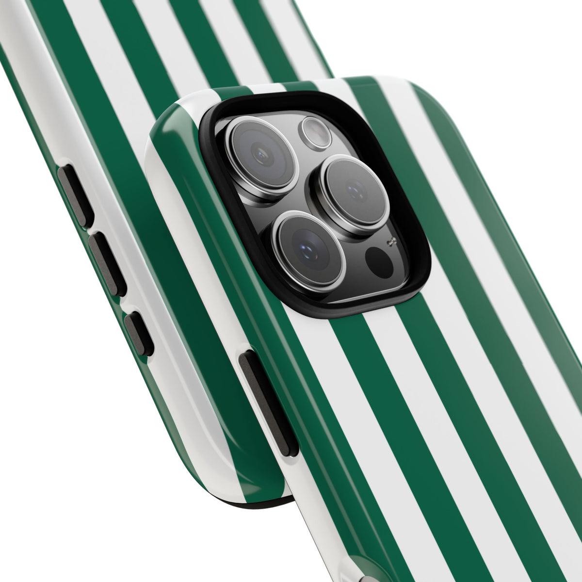 Simple Green & White Stripe Pattern Phone Case - Green Phone Case