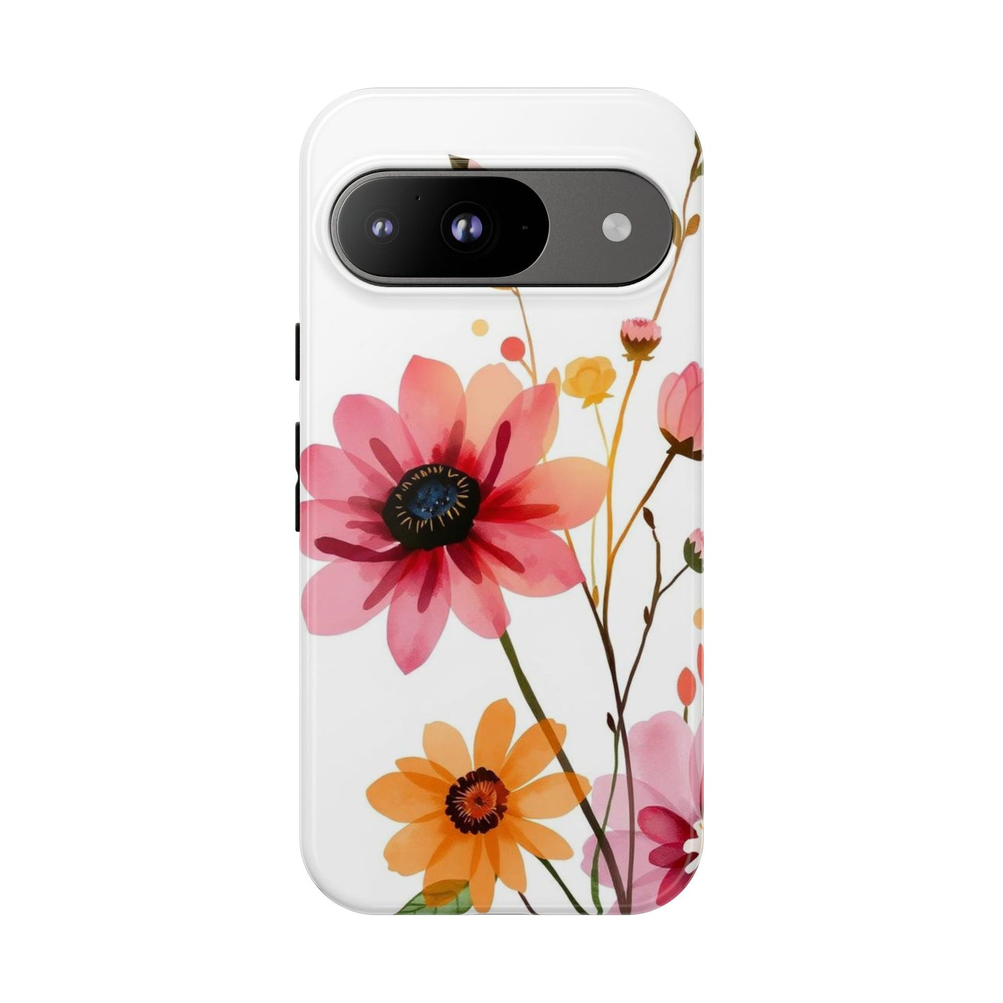 Google Pixel 9 / Glossy Phone Case - Watercolour Style Simple Wildflower Design Phone Case