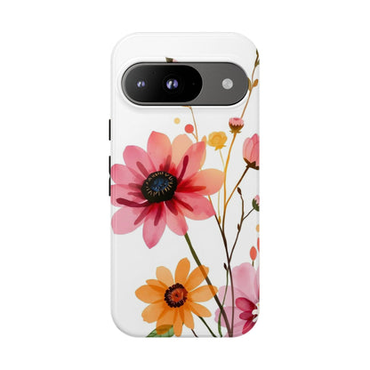 Google Pixel 9 / Glossy Phone Case - Watercolour Style Simple Wildflower Design Phone Case