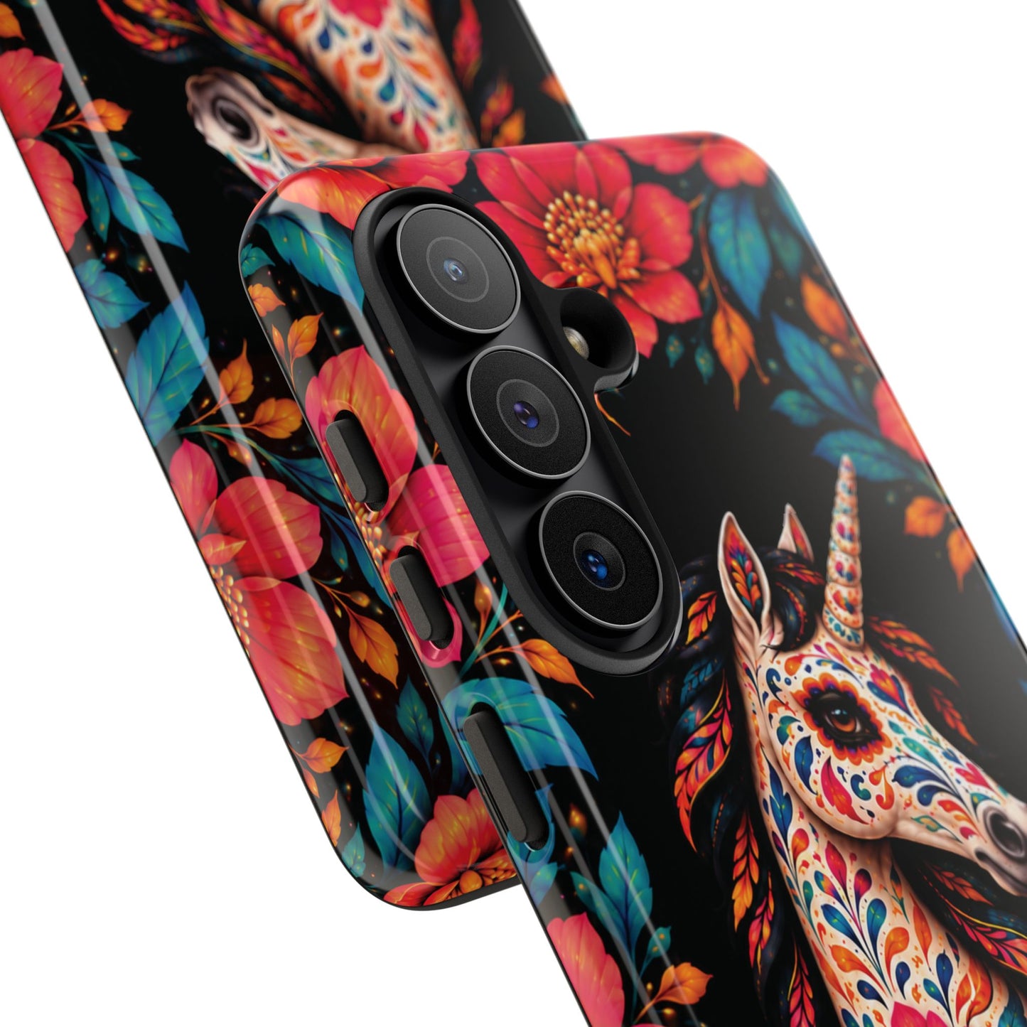 Elegant Pink and Turquoise Calavera Unicorn Phone Case - Phone Case