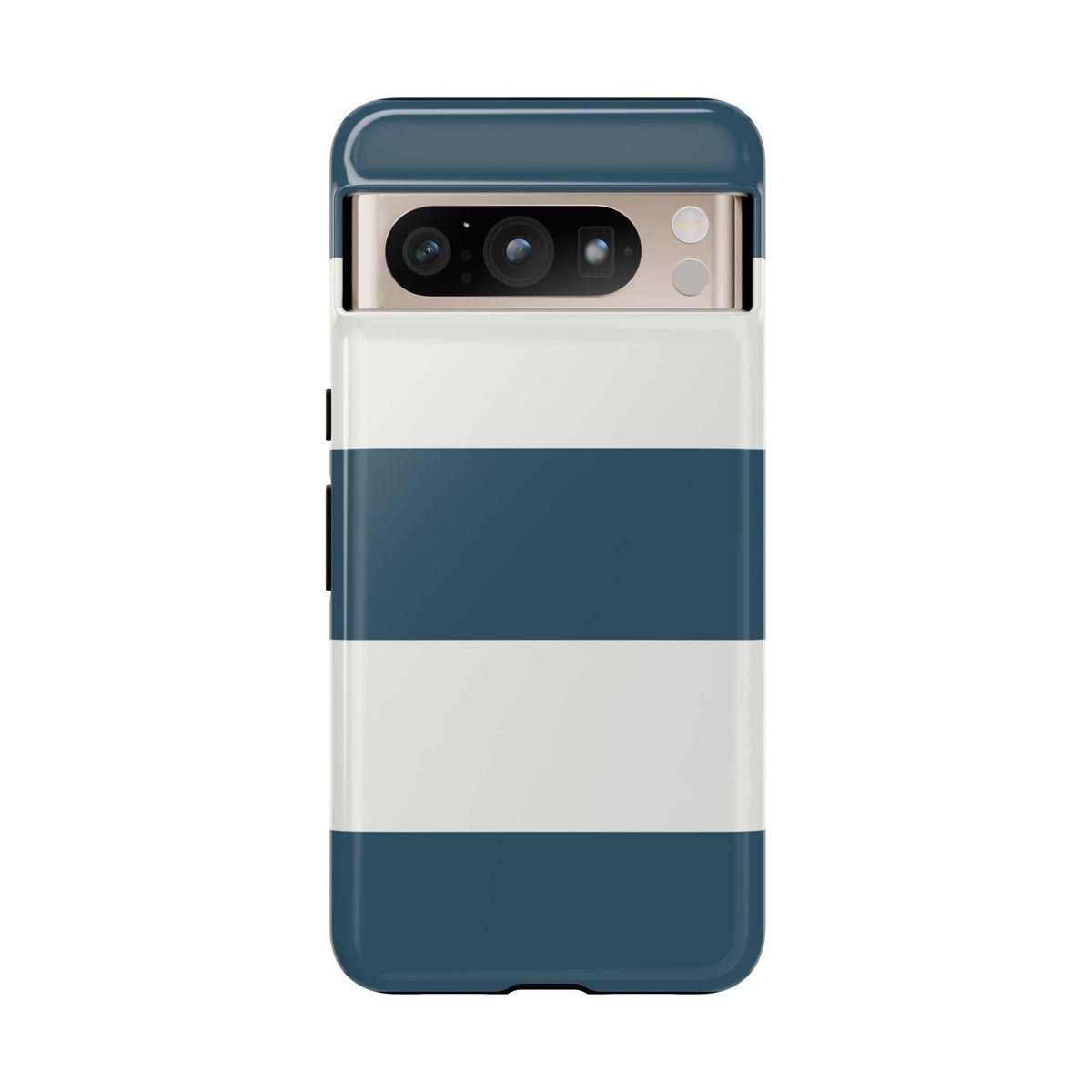 Blue & White Horizontal Stripe Pattern Phone Case - Blue Phone Case - Google Pixel 8 Pro / Glossy