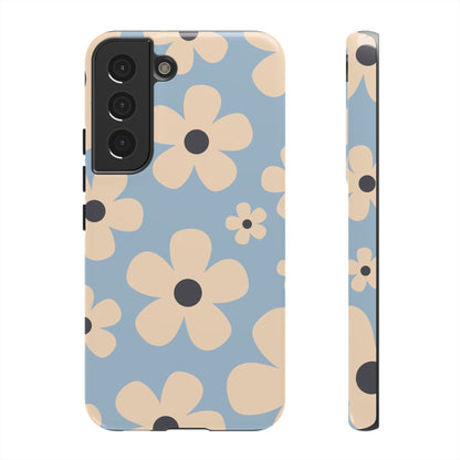Cute Light Blue & Cream Daisy Pattern Phone Case - Blue Phone Case - Samsung Galaxy S22 / Glossy
