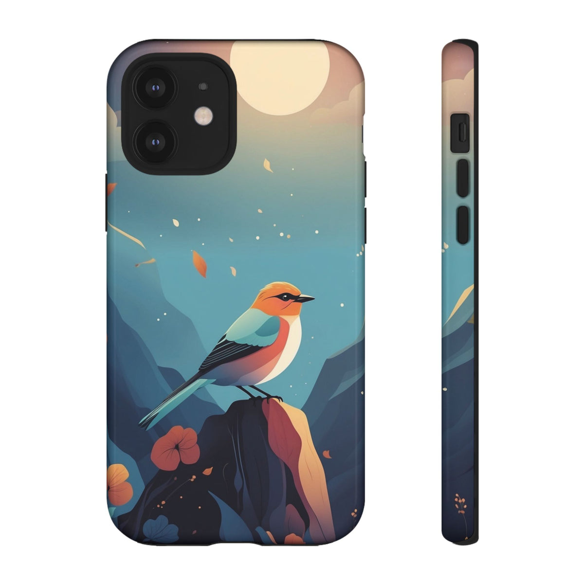 Stylised Bird Design Phone Case - Multicolor Phone Case - iPhone 12 / Glossy