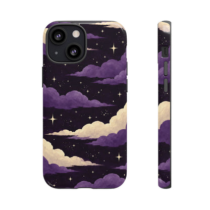 Illustrated Purple Clouds & Stars Phone Case