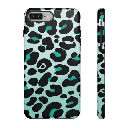 Cool Aqua Leopard Print Phone Case