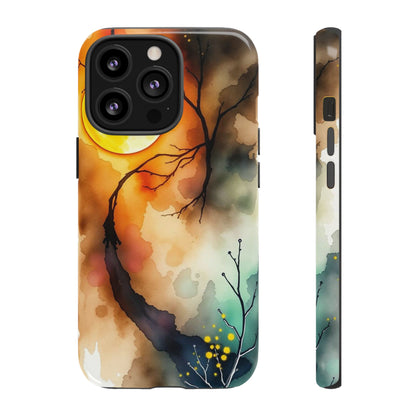 iPhone 13 Pro / Glossy Phone Case - Abstract Watercolour Gothic Scene Phone Case