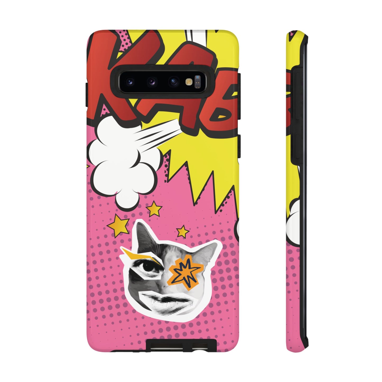 Bold Pink Pop Art Cat Phone Case - Pink Phone Case