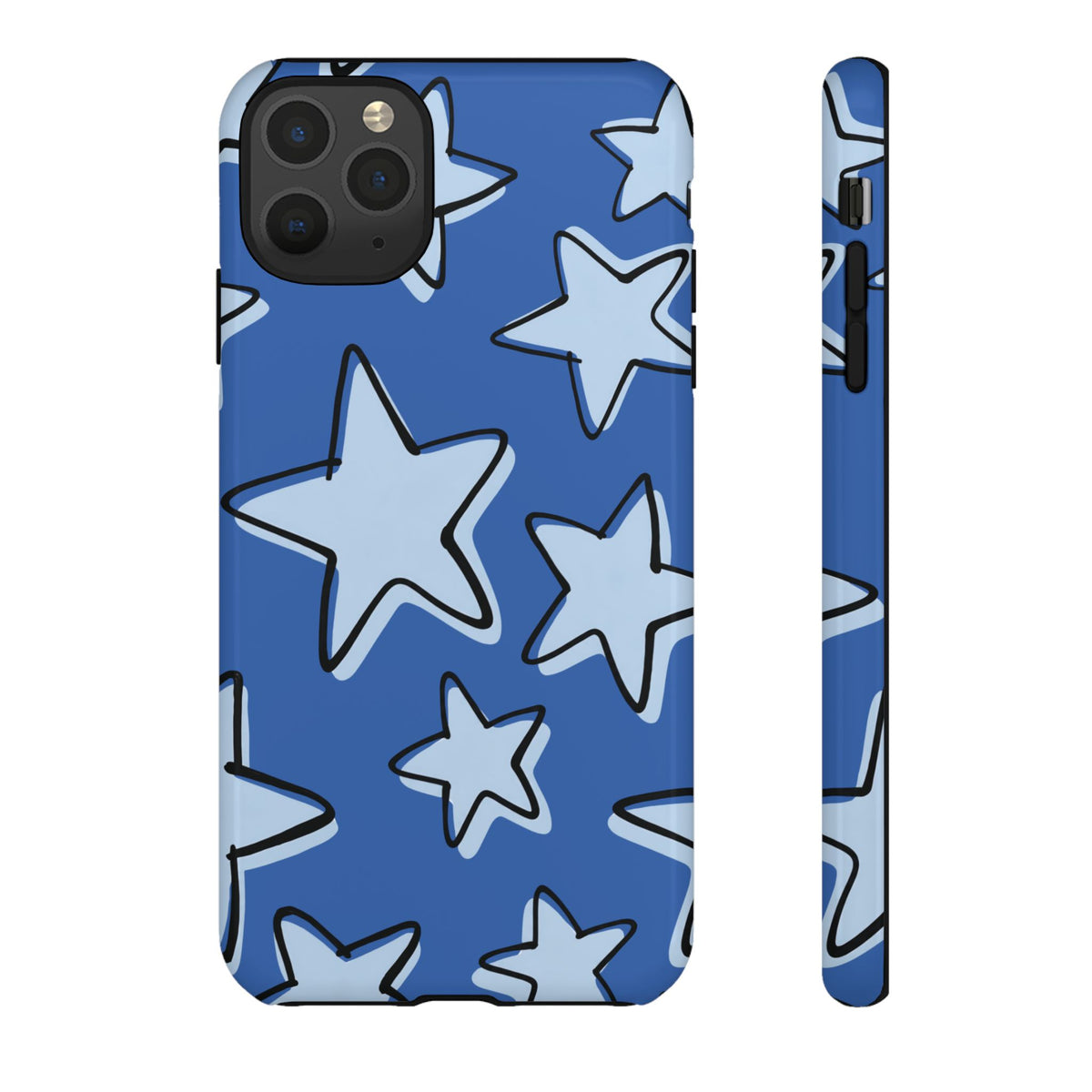 Cobalt Blue Doodle Star Phone Case