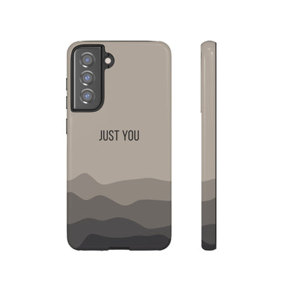 Samsung Galaxy S21 FE / Glossy Phone Case - Minimalist Beige Waves ’Just You’ Statement Phone Case