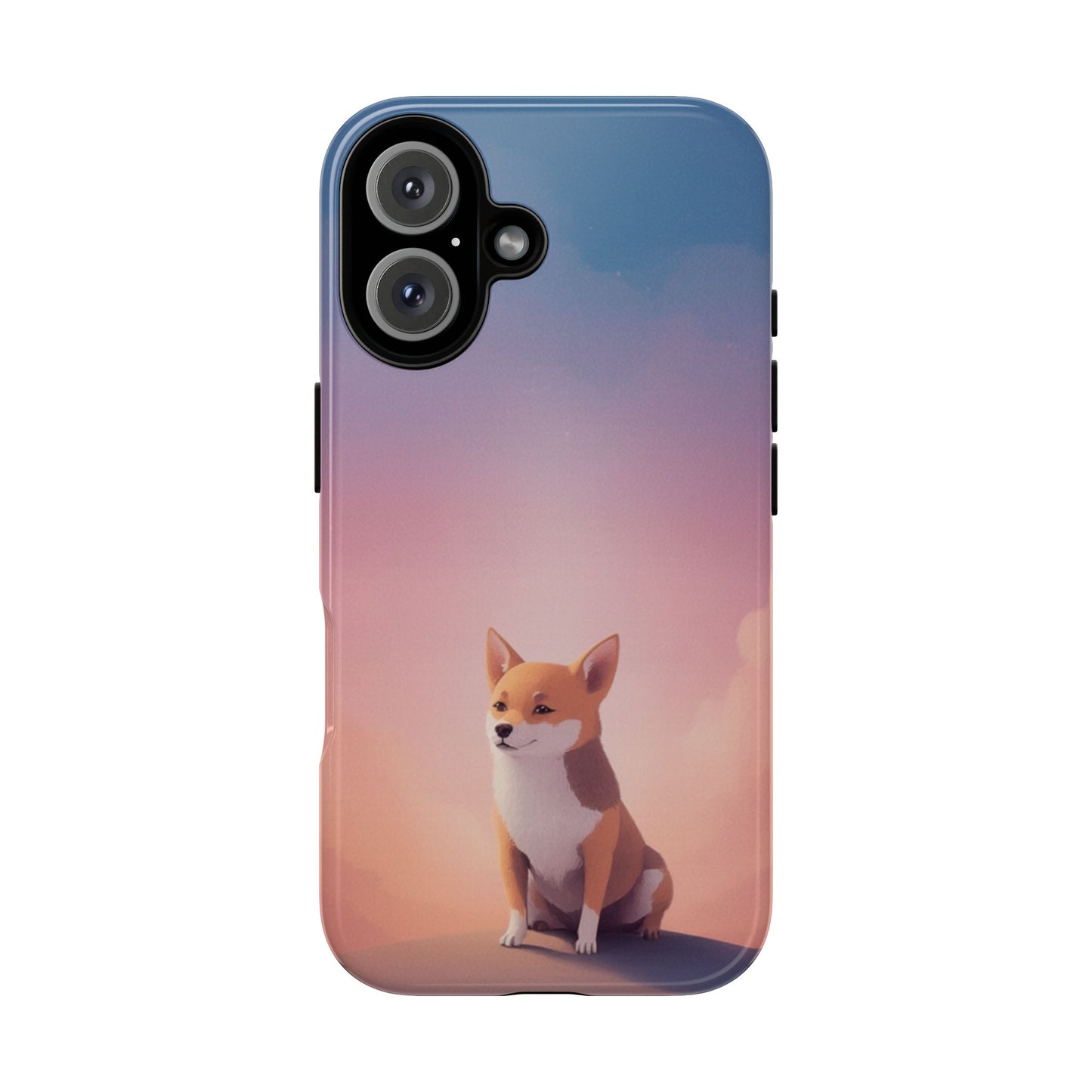 iPhone 16 / Glossy Phone Case - Cute Dog & Cloud Design ’Good Doggo’ Phone Case