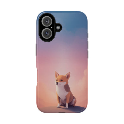 iPhone 16 / Glossy Phone Case - Cute Dog & Cloud Design ’Good Doggo’ Phone Case