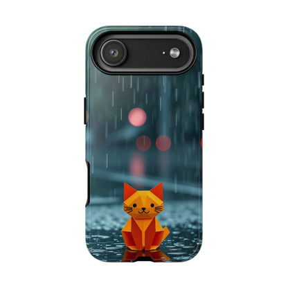 iPhone 17 Air / Glossy Phone Case - Origami ’Soggy Cat’ Design Phone Case