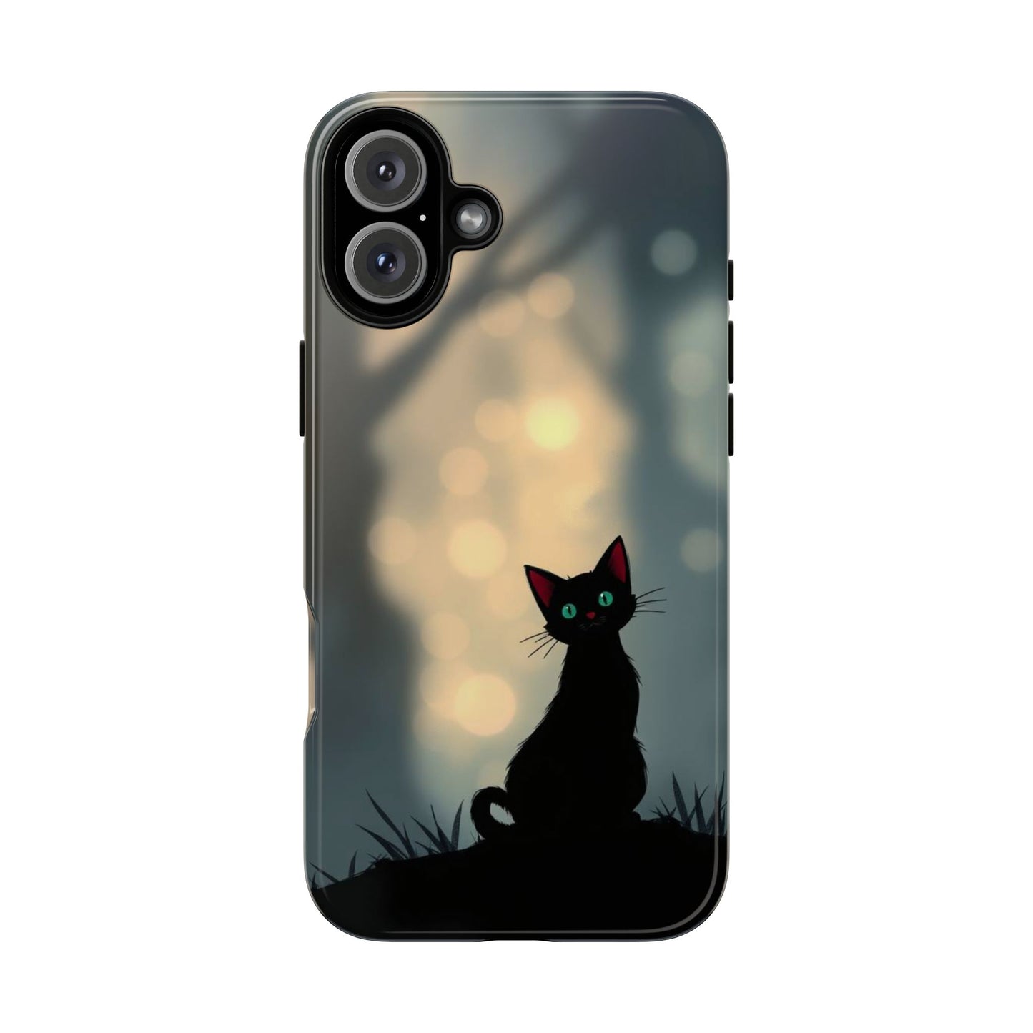 iPhone 16 Plus / Glossy Phone Case - Gothic Cat Design Phone Case
