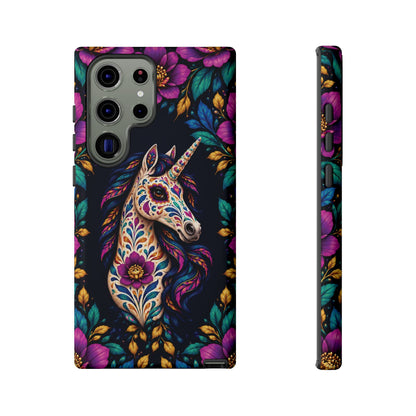 Elegant Purple and Teal Calavera Unicorn Phone Case - Phone Case - Samsung Galaxy S23 Ultra / Glossy