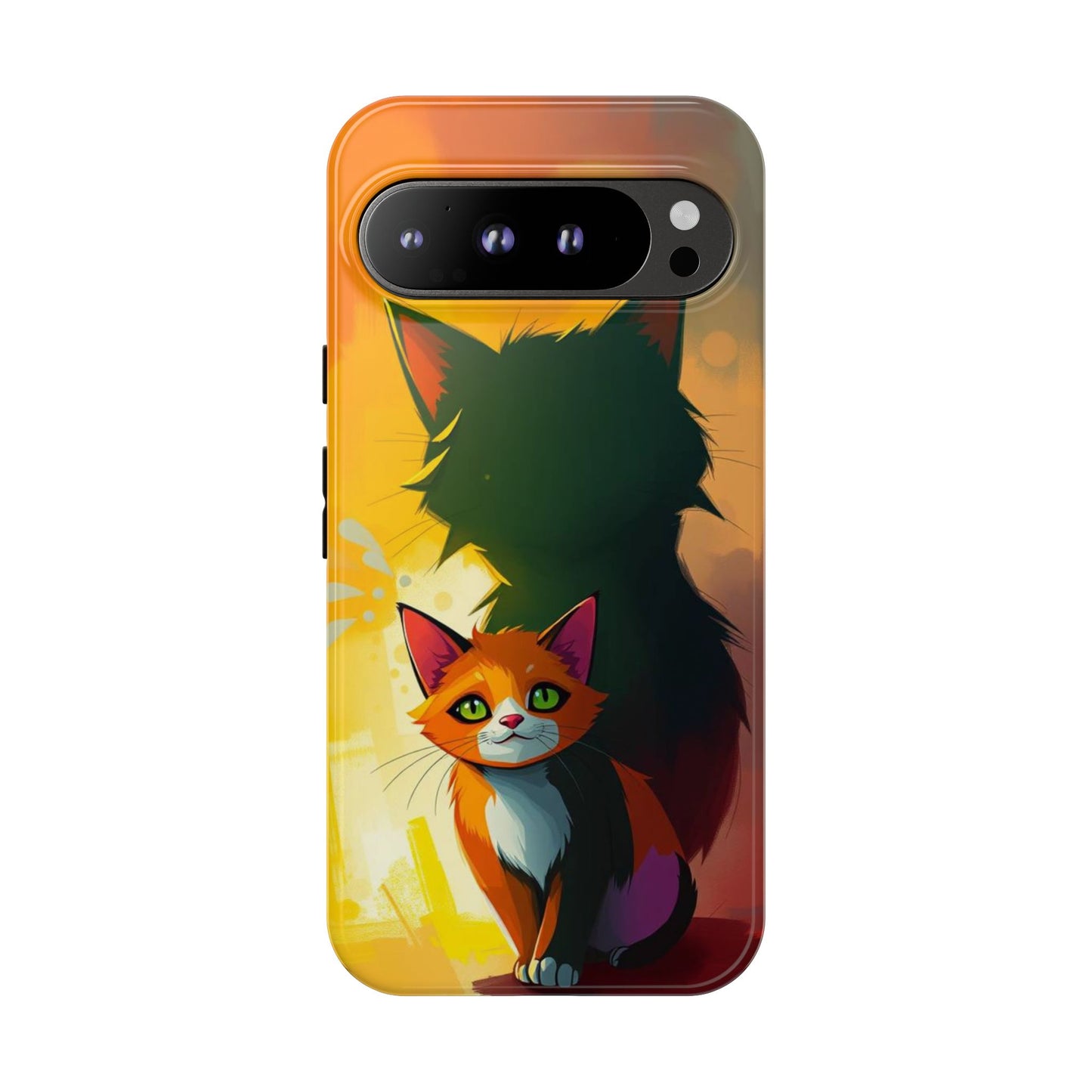 Acrylic Style Shadow Cat Design Phone Case