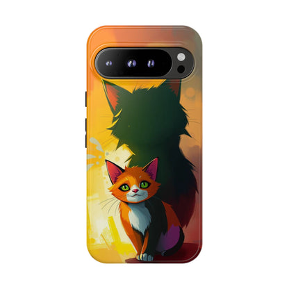 Acrylic Style Shadow Cat Design Phone Case