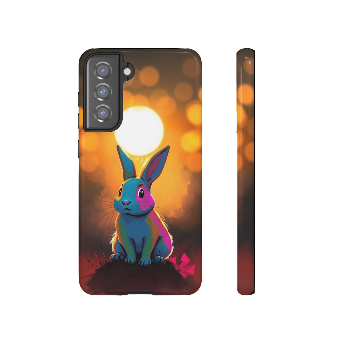 Samsung Galaxy S21 FE / Glossy Phone Case - Pop Art Rabbit Design Phone Case