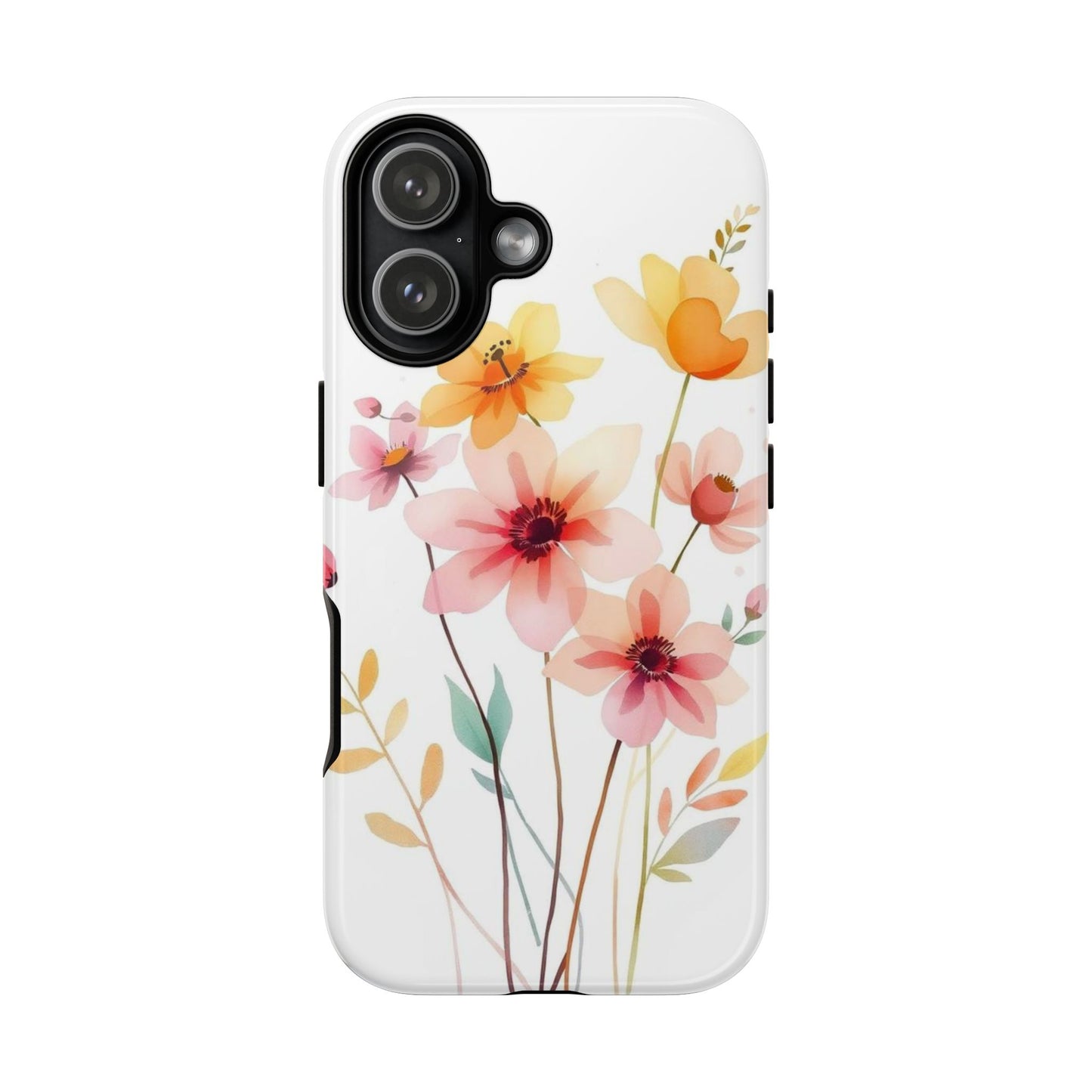 iPhone 17 / Glossy Phone Case - Boho Chic Watercolour Blooms Design Phone Case