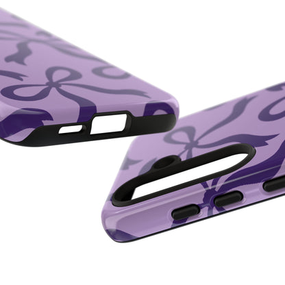 Bold Lilac and Deep Purple Bow Pattern Phone Case - Purple Phone Case