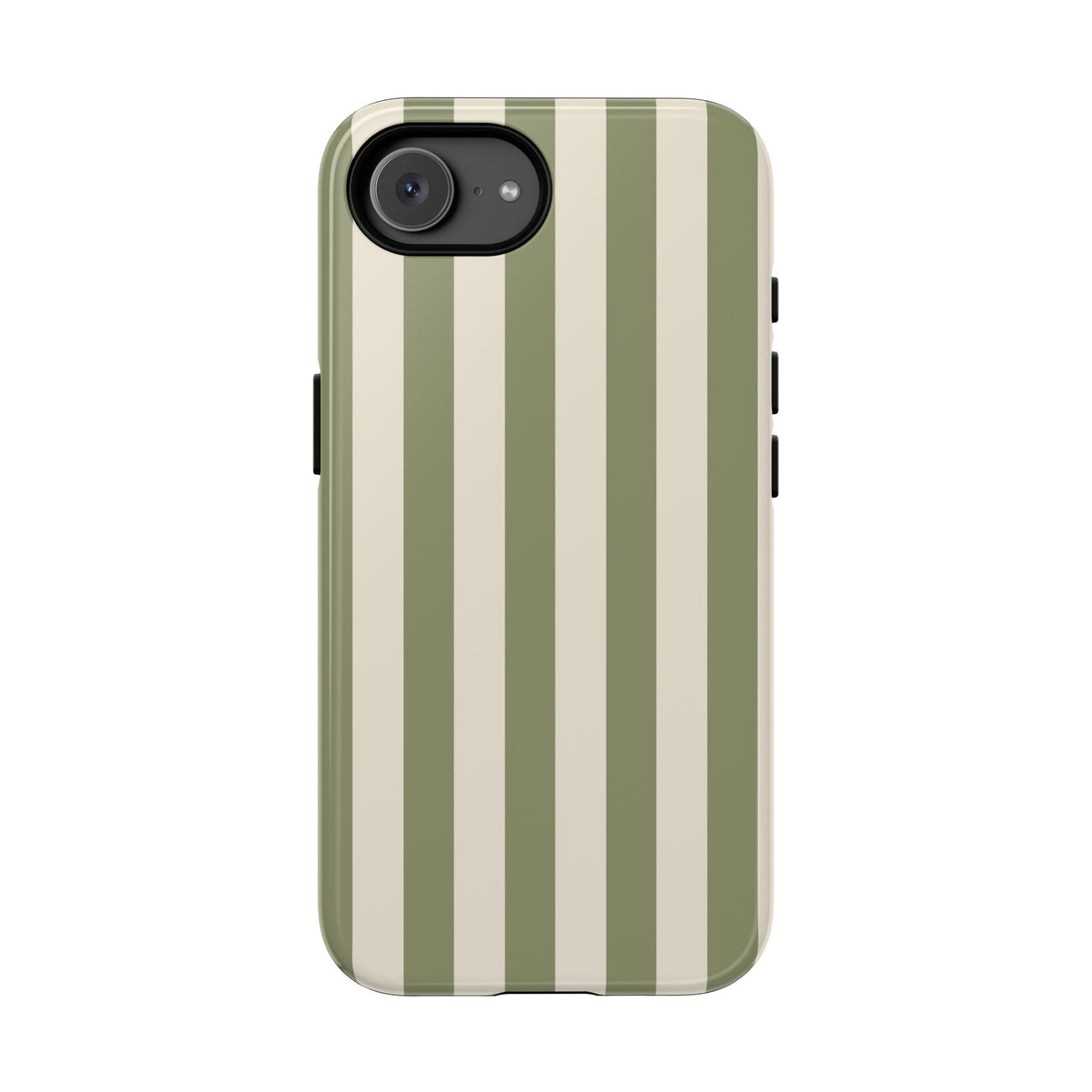 Olive & Beige Stripe Pattern Phone Case - Green Phone Case - iPhone 17e / Glossy