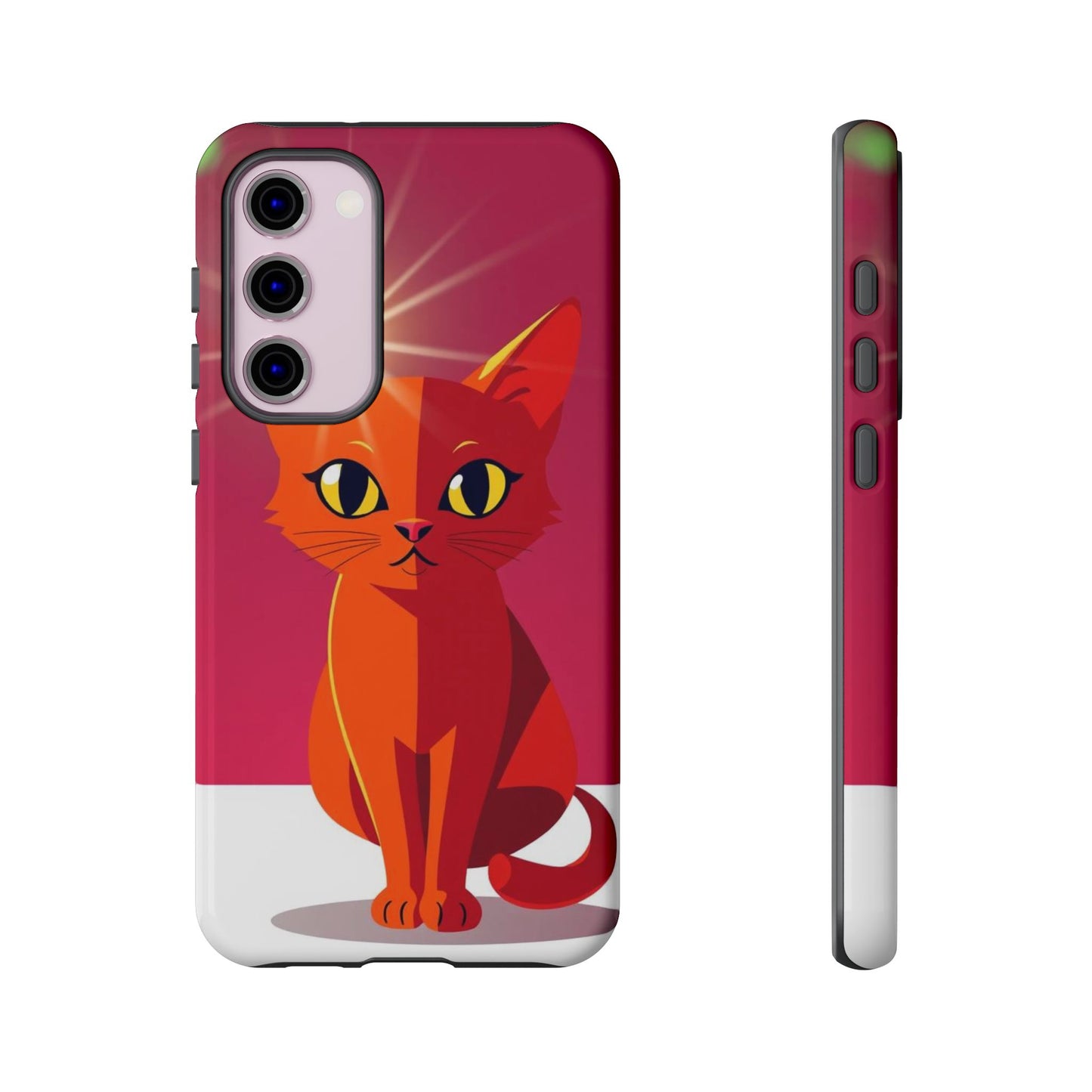 Samsung Galaxy S23 Plus / Glossy Phone Case - Flashing Cat Design Phone Case