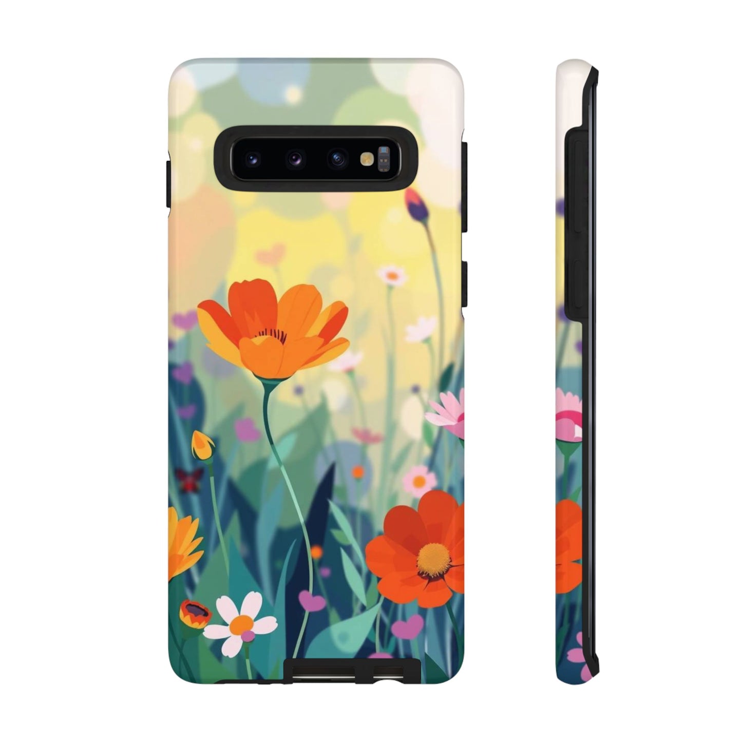 Samsung Galaxy S10 / Glossy Phone Case - Pop Art Style Wildflower Design Phone Case