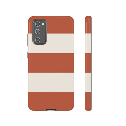 Samsung Galaxy S20 FE / Glossy Phone Case - Terracotta Horizontal Stripe Pattern Phone Case