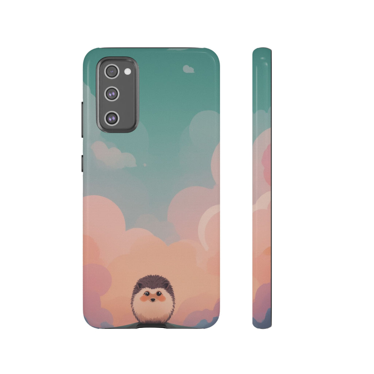 Cute Hedgehog & Cloud Design Phone Case - Multicolor Phone Case - Samsung Galaxy S20 FE / Glossy