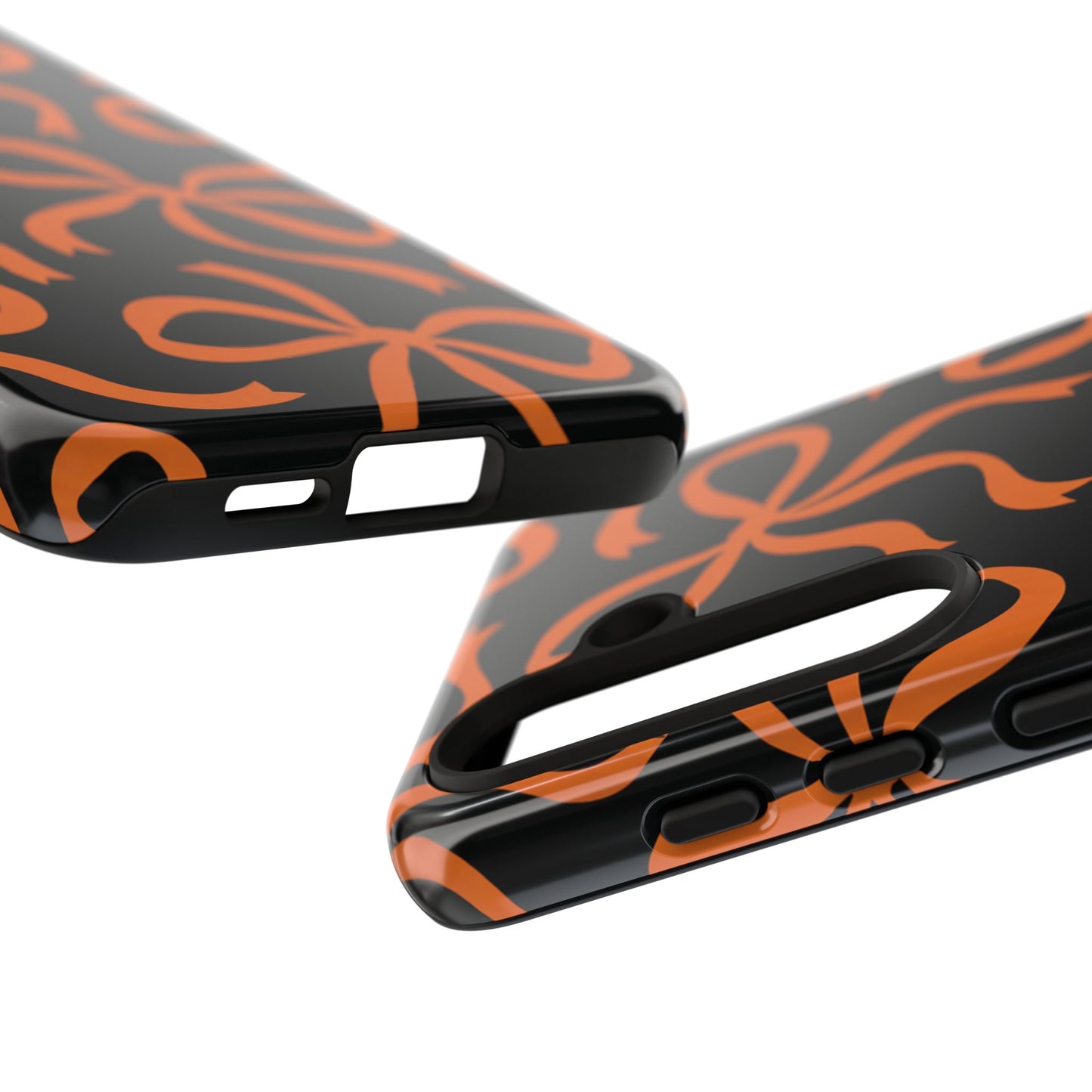 Bold Black and Burnt Orange Bow Pattern Phone Case