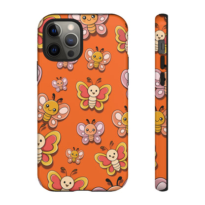 iPhone 12 Pro / Glossy Phone Case - Orange Butterfly Sticker Design Phone Case