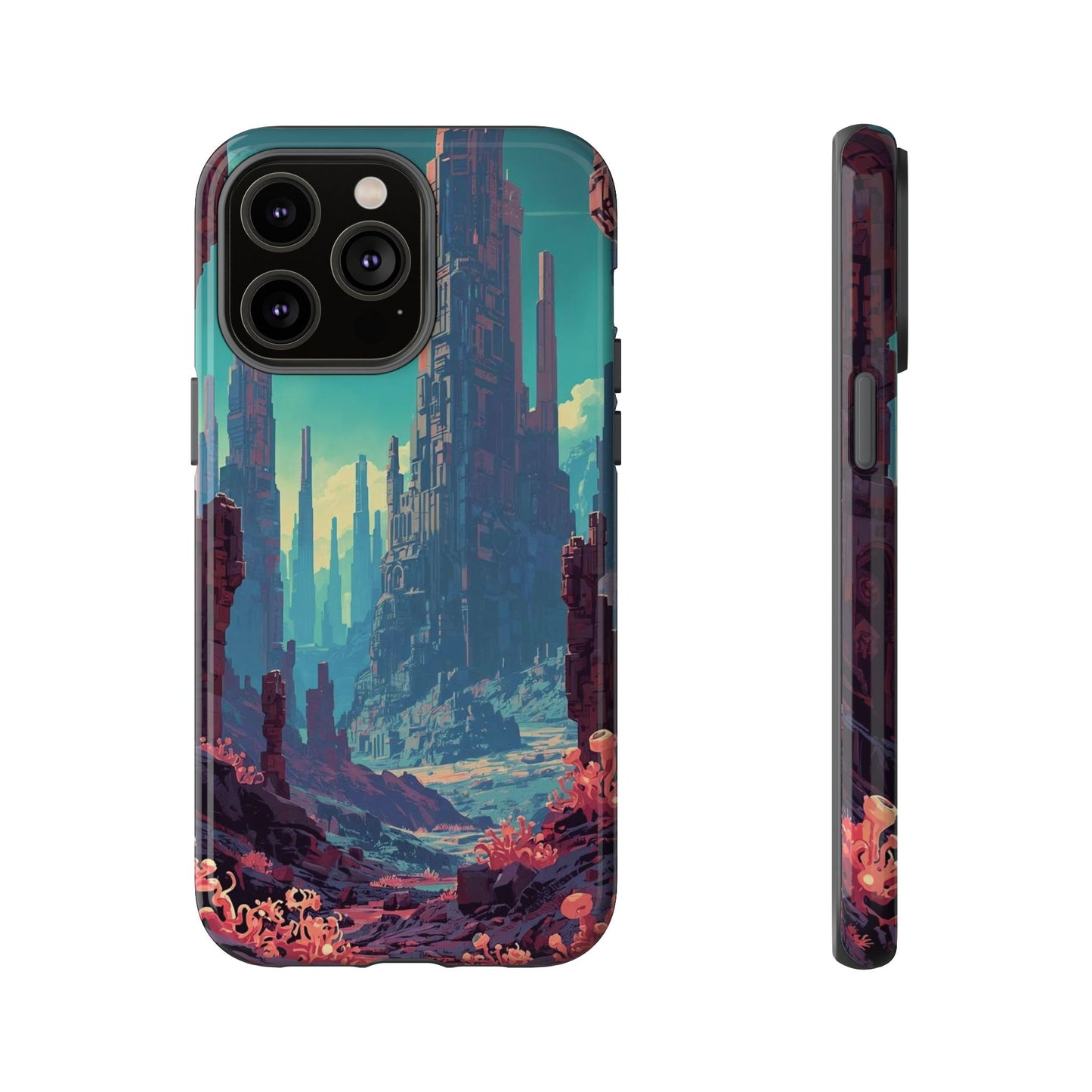 Alien Monolith Valley Sci-fi Phone Case - Pink Phone Case - iPhone 14 Pro Max / Glossy