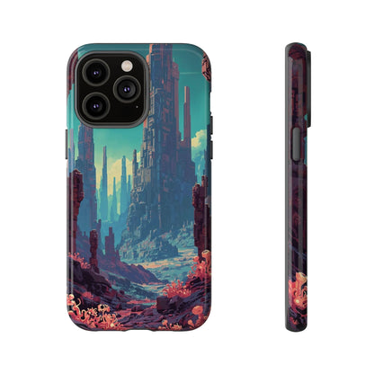 Alien Monolith Valley Sci-fi Phone Case - Pink Phone Case - iPhone 14 Pro Max / Glossy