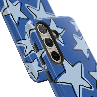 Cobalt Blue Doodle Star Phone Case